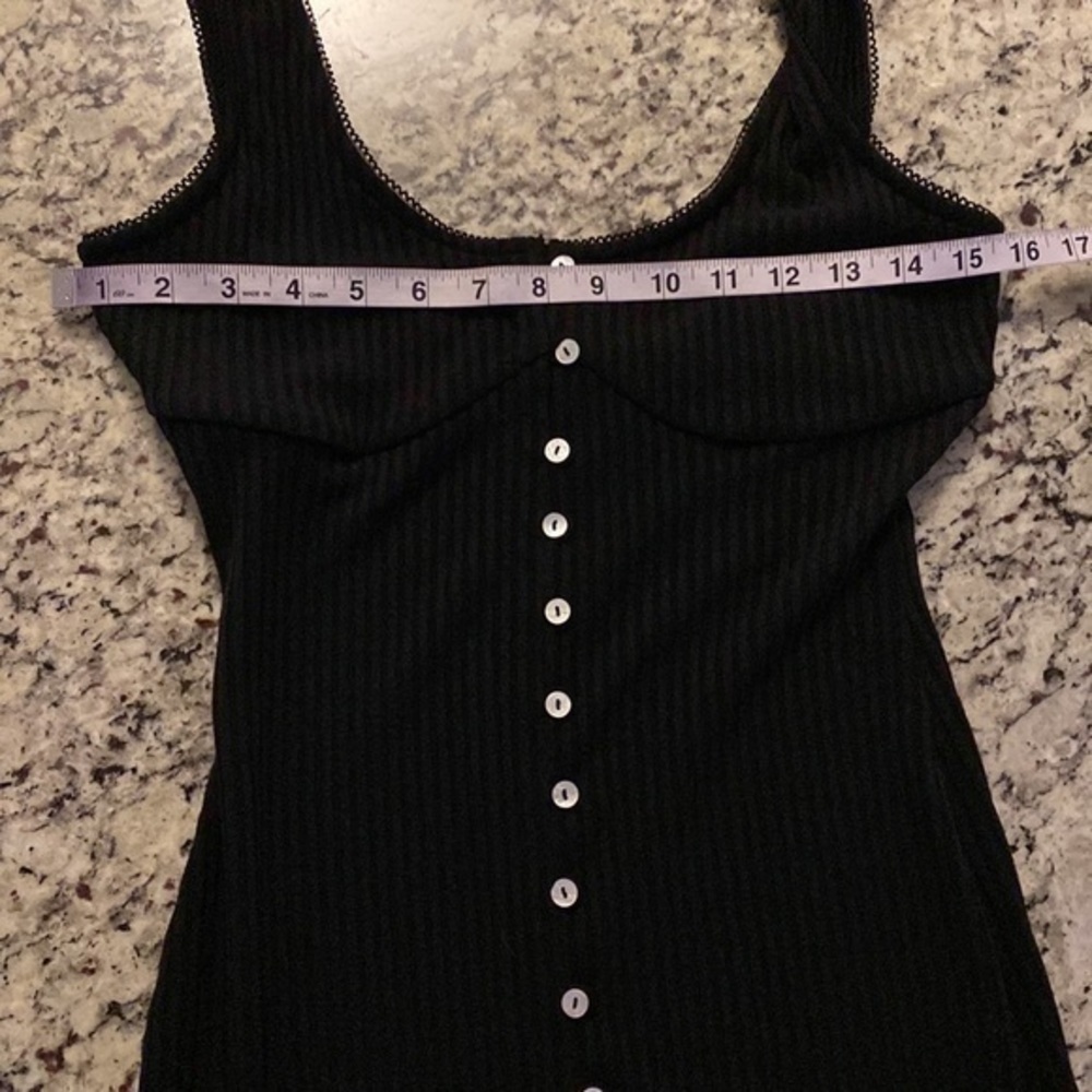 Lovers + Friends Tatiana Black Tank Button Down Mini Dress C.C10 - Picture 11 of 12